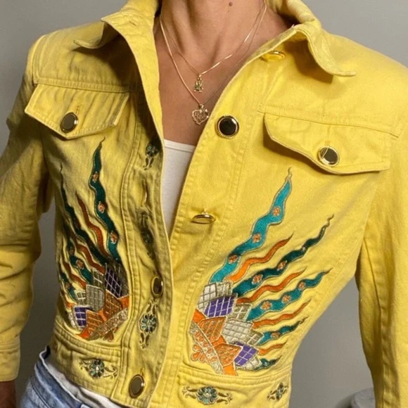 RARE Vintage CL2 Christian Llinares Denim Jacket, Western Southwestern Native - Picture 2 of 12